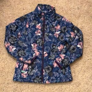 Blue Floral Girls Patagonia Puffer Jacket Size 10